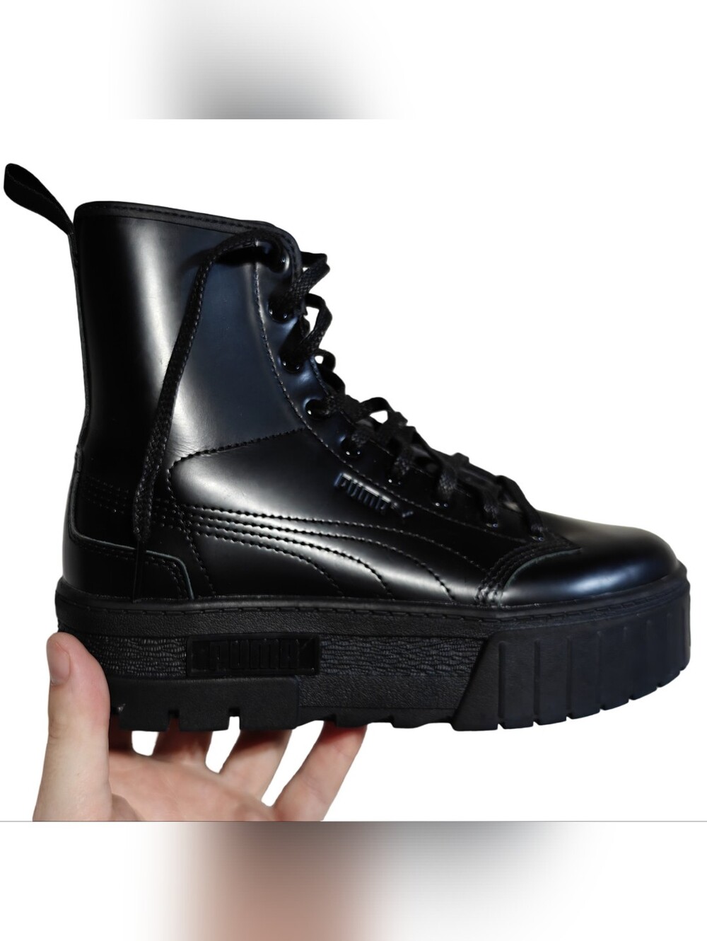 Puma Mayze Sneaker Boot Black Platform Size 6.5 - Picture 4 of 10